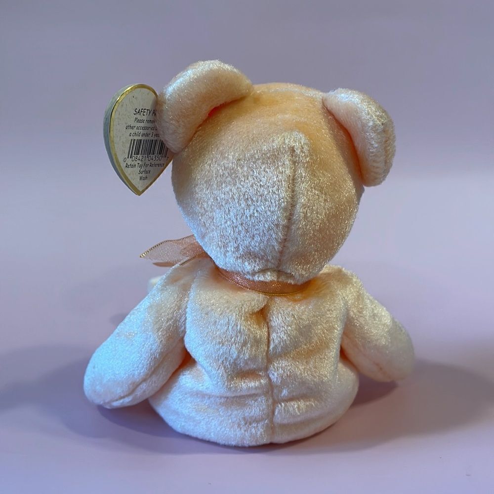 Ty Beanie Babies 2001 Dearest the Bear Peach Coloured Bear Excellent Condition - Picture 3 of 10